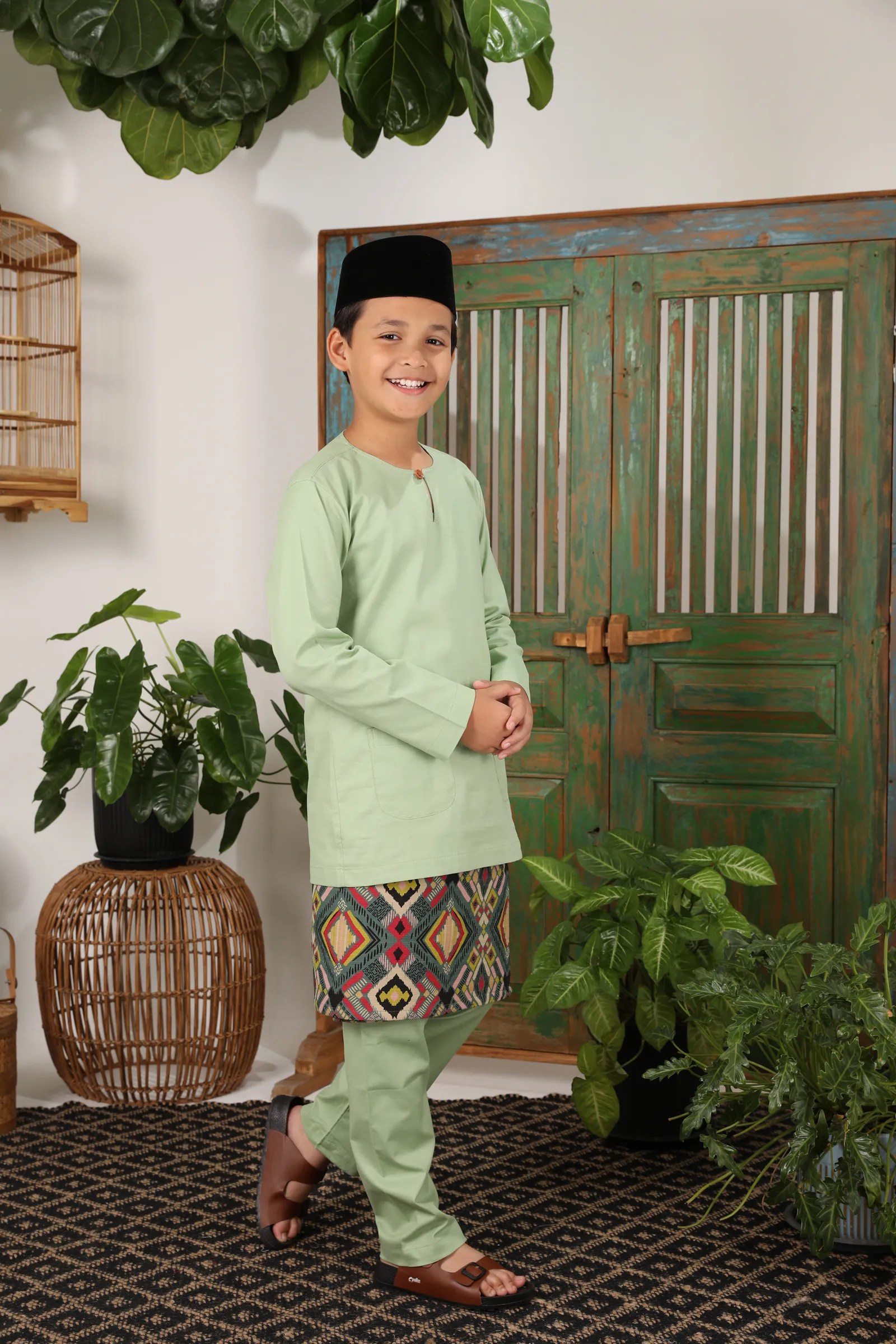 ELHAN Baju Melayu Tea Green hollakidz