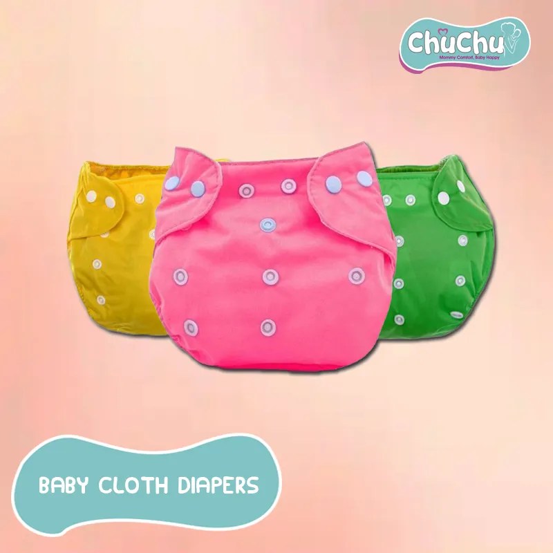 [100 Cotton] Soft Absorbent Chu Chu baby Cloth Diapers ( 1 pc