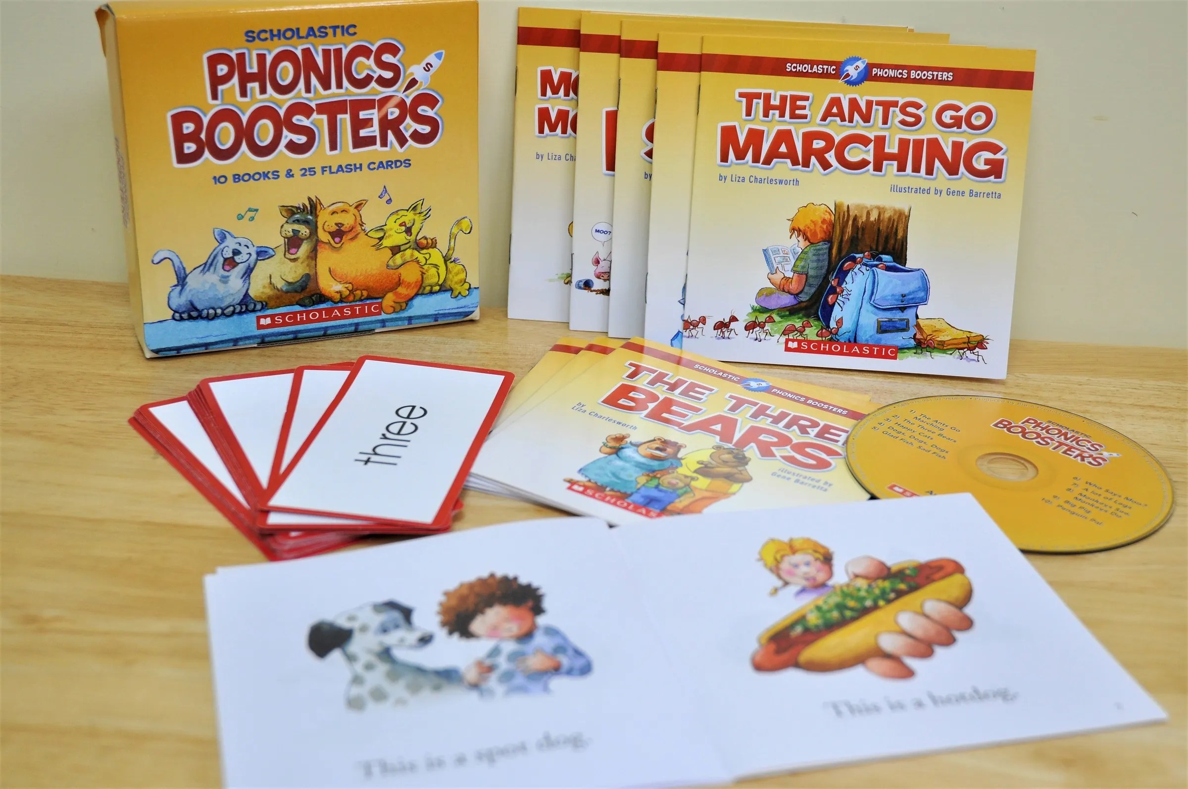 Teach child how to read Scholastic Phonics Booster Books