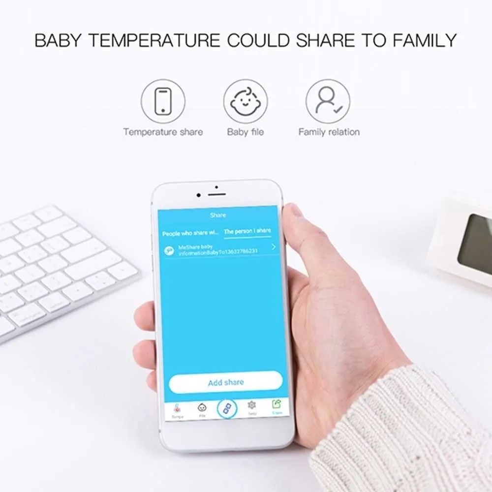 Baby Infrared Thermometer for Forehead & Wrist APP Auto Continuously