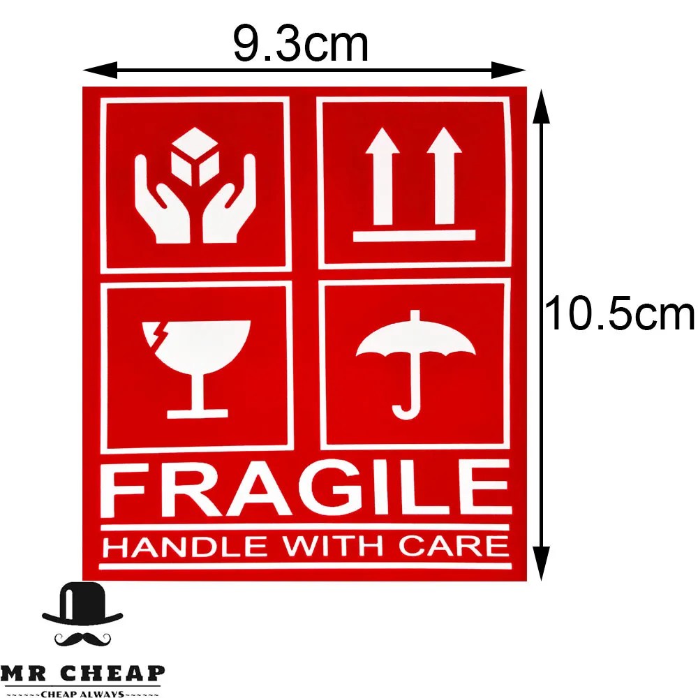 [ReadyStock] 150pcs Fragile Sticker (L)7056 Mr Cheap Customize Wood
