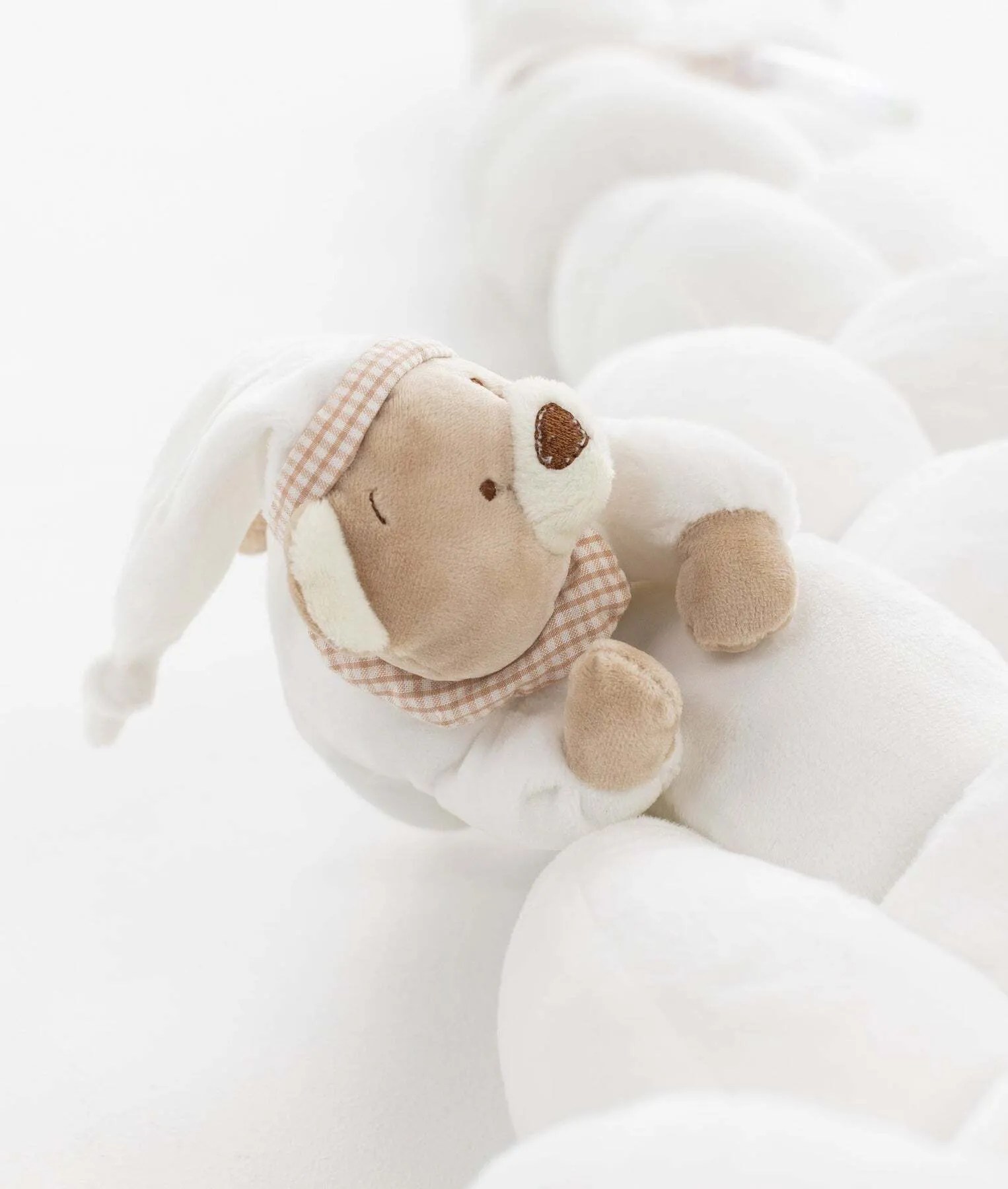 3D Bear Braided Crib Bumper Pillow (Beige) FLYBYFLY