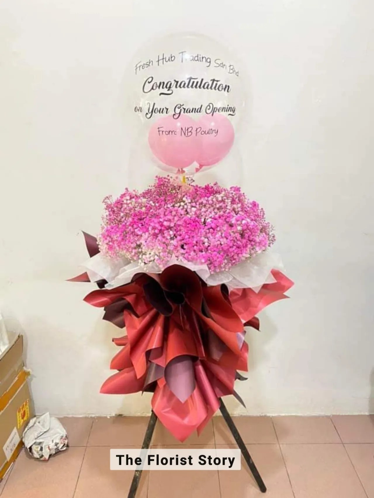 Baby Breath Opening Flower Stand (Pink) The Florist Story ( Florist