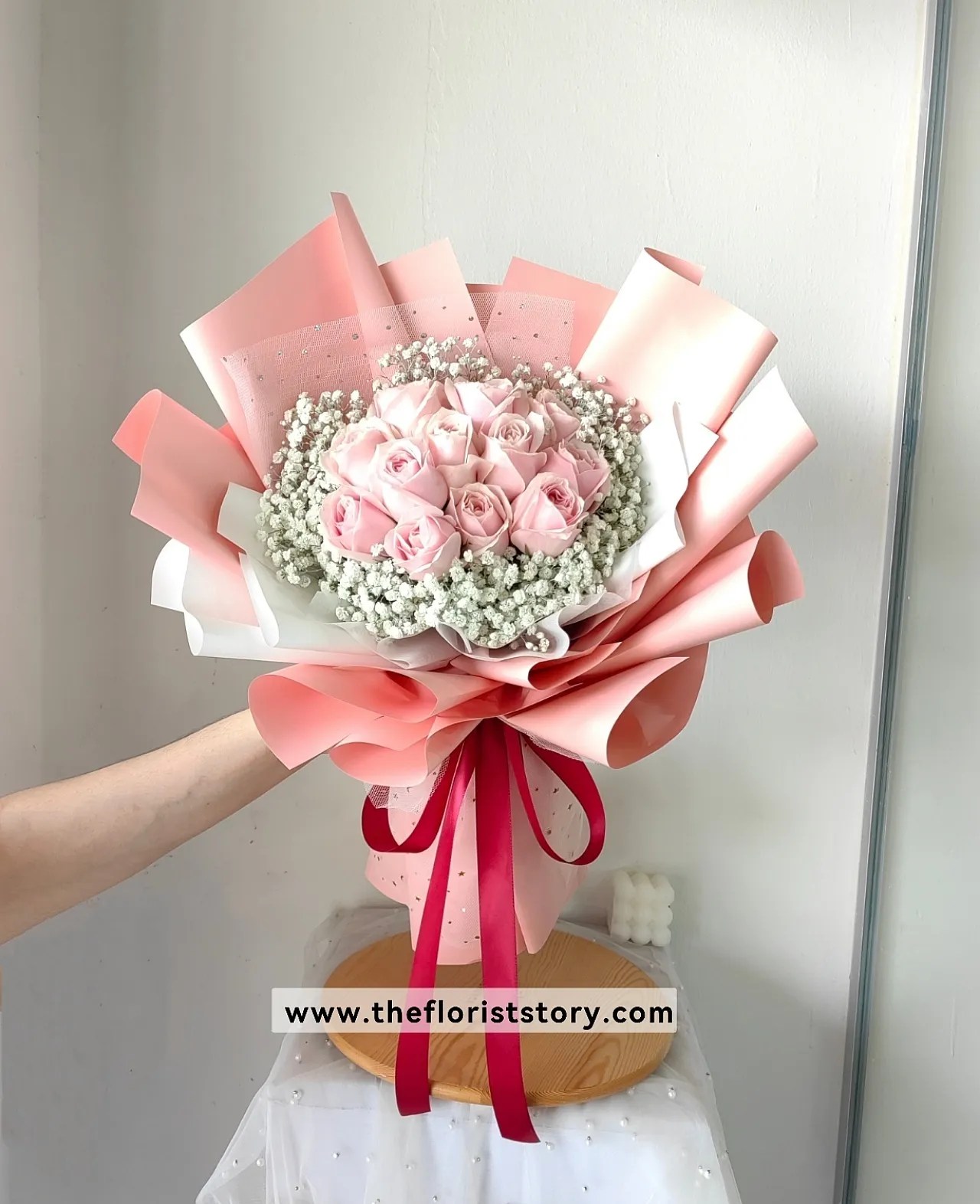 Pink Roses Bouquet (12stalks) The Florist Story ( Florist Johor Gift