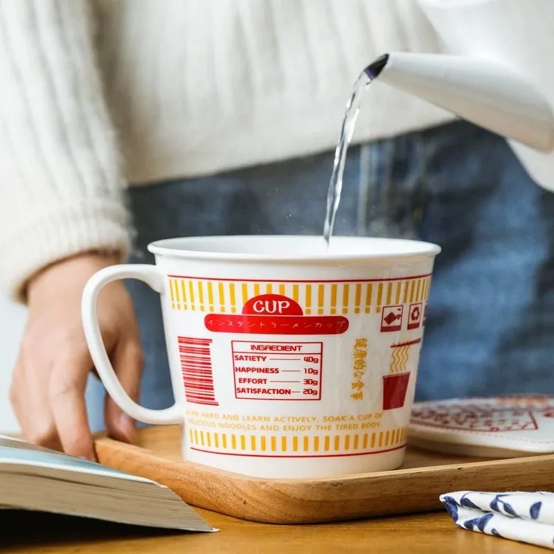 Instant Noodle Ceramic Bowl and Cup Getaholic Getaway Shopaholic