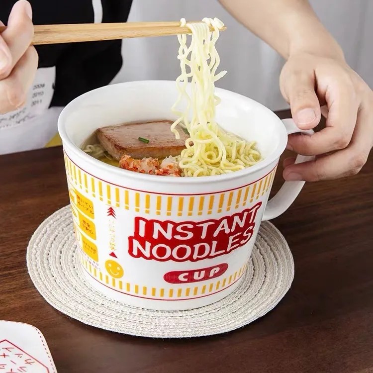 Instant Noodle Ceramic Bowl and Cup Getaholic Getaway Shopaholic