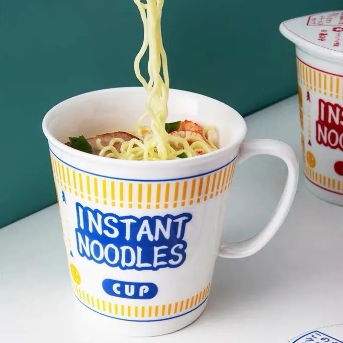 Instant Noodle Ceramic Bowl and Cup Getaholic Getaway Shopaholic