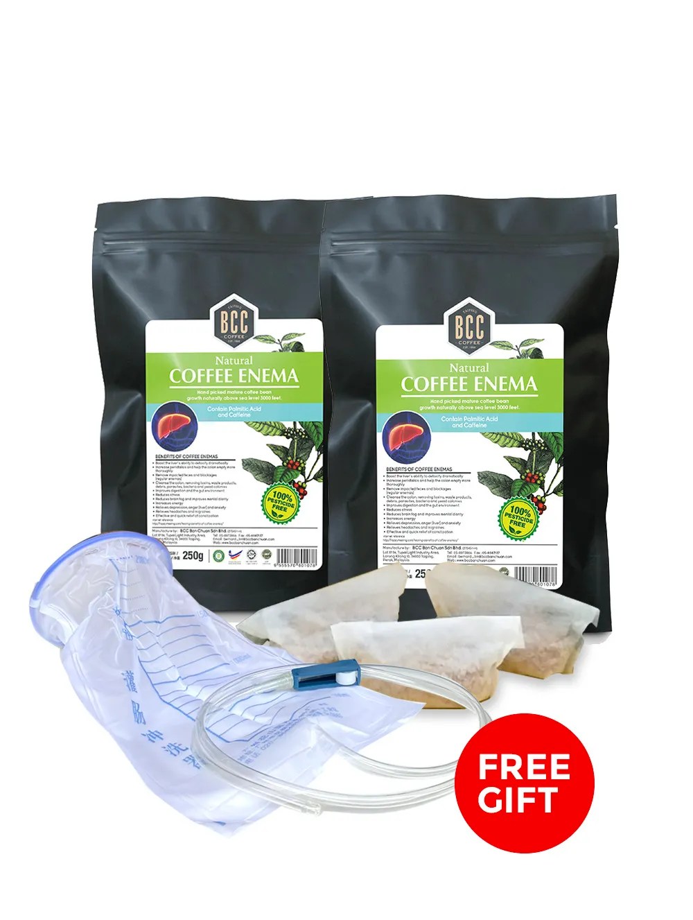 2 x Natural Coffee Enema Powder (12.5gm x 20 schts), Pesticide FREE