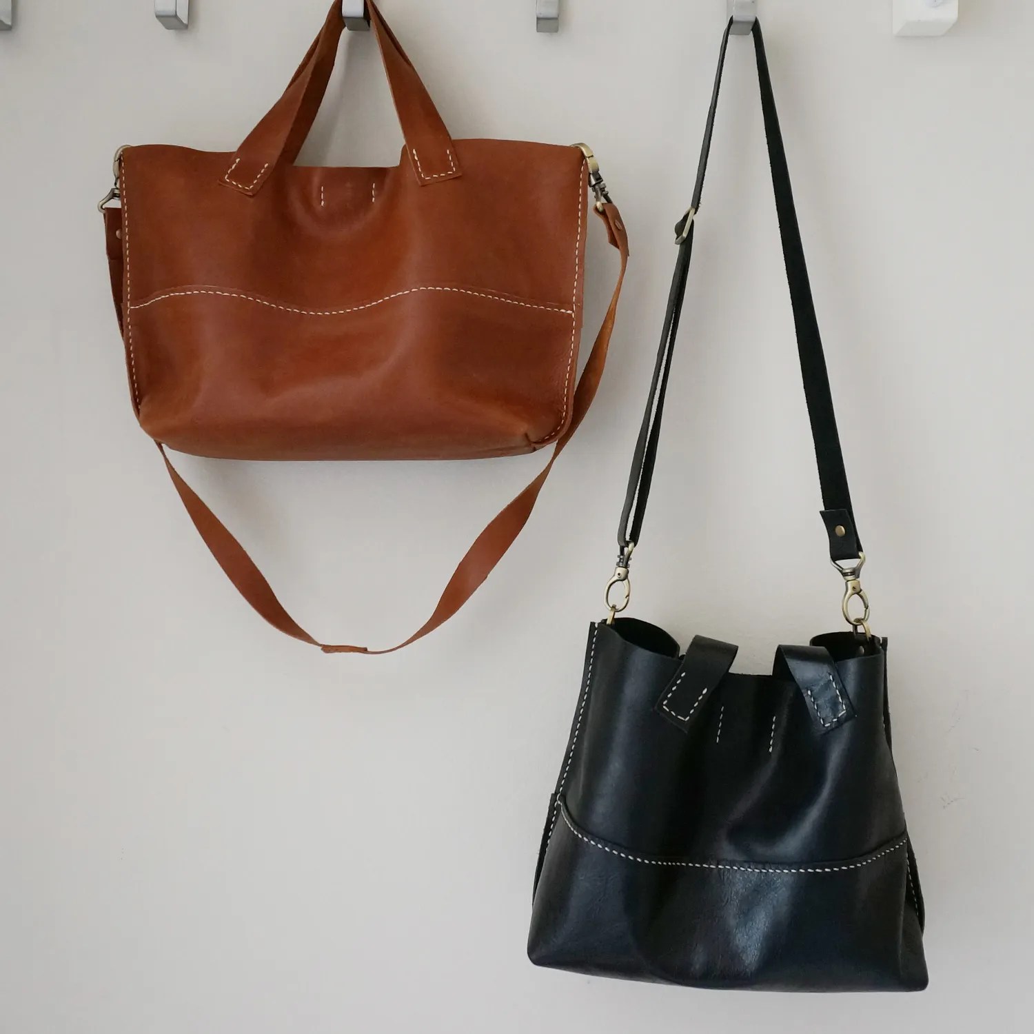 LEATHER TOTE SLING BAG / SINGLE STRAP SHOULDER BAG Kinies