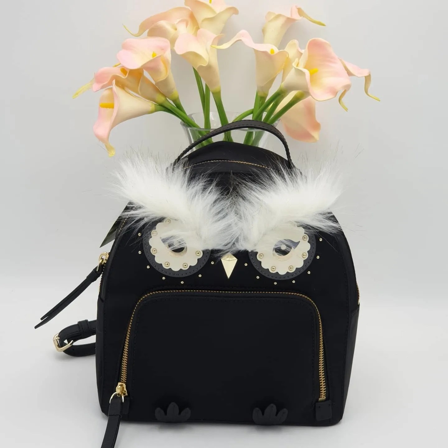 KATE SPADE Owl Tomi Star Bright Owl Nylon/Leather Backpack Style no