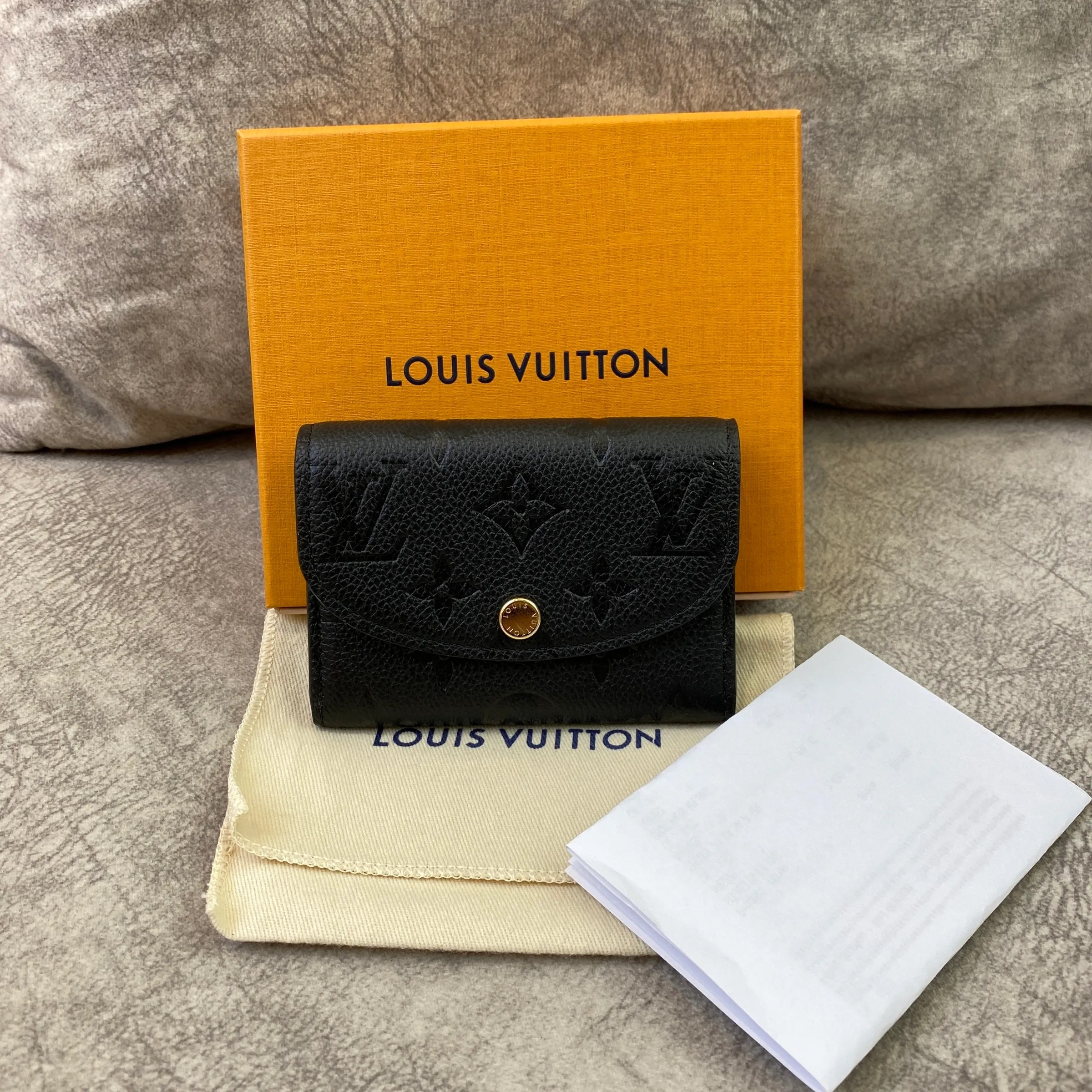 LOUIS VUITTON ROSALIE COIN PURSE EMPREINTE LEATHER BLACK M81455 Lbite