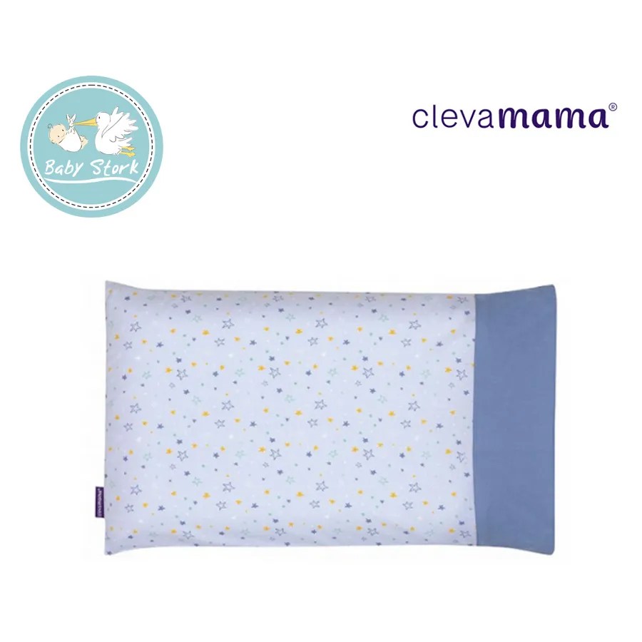 Clevamama ClevaFoam Baby Pillow Case Coral / Blue / Grey / Blue star