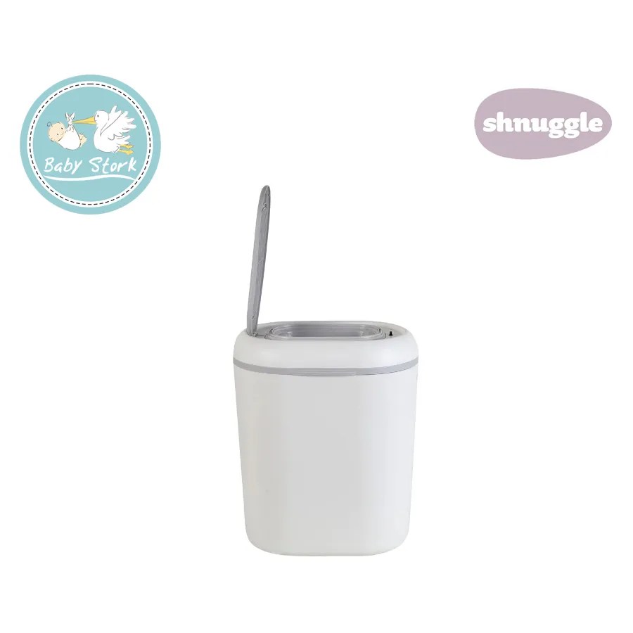 Shnuggle EcoTouch Nappy Bin White Grey Baby Stork (MRI2015/1030)