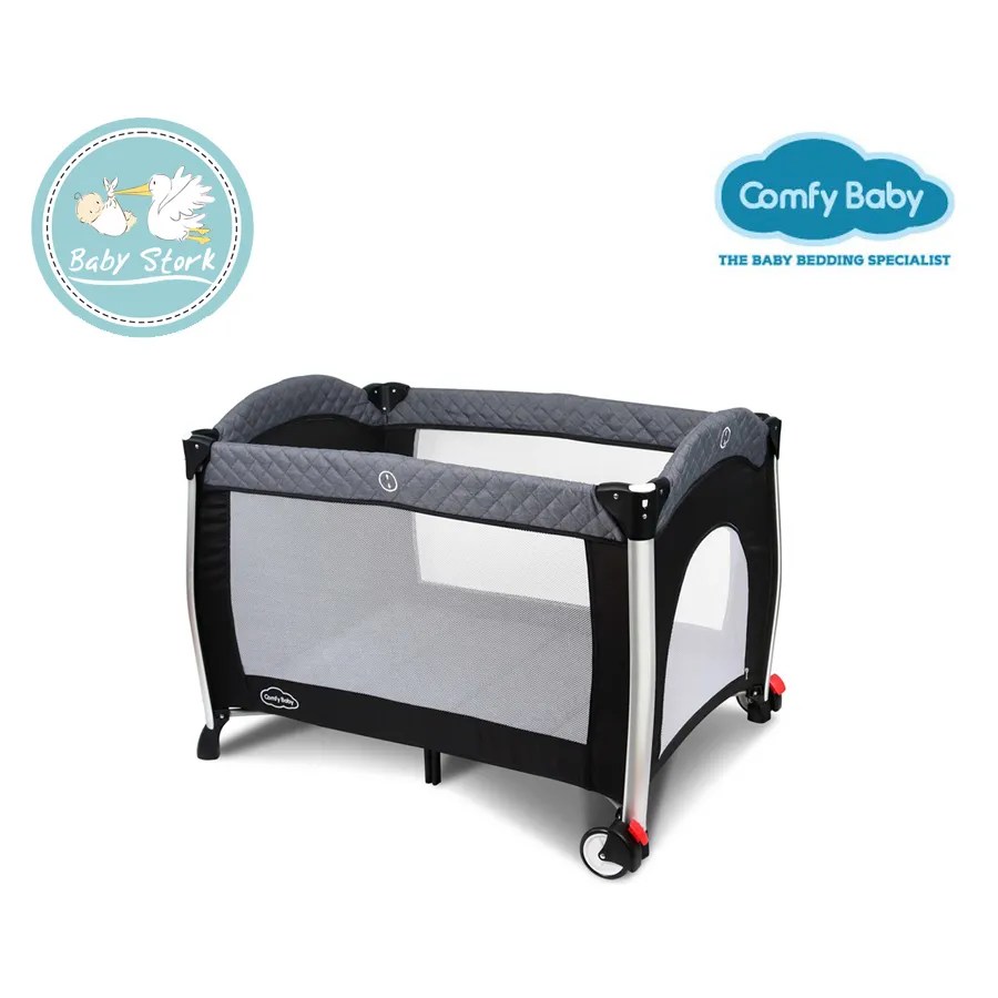 Comfy Baby Travel Cot Eve (Black) Baby Stork (MRI2015/1030)