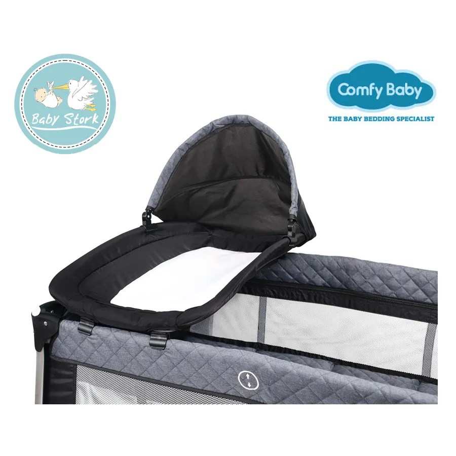 Comfy Baby Travel Cot Eve (Black) Baby Stork (MRI2015/1030)