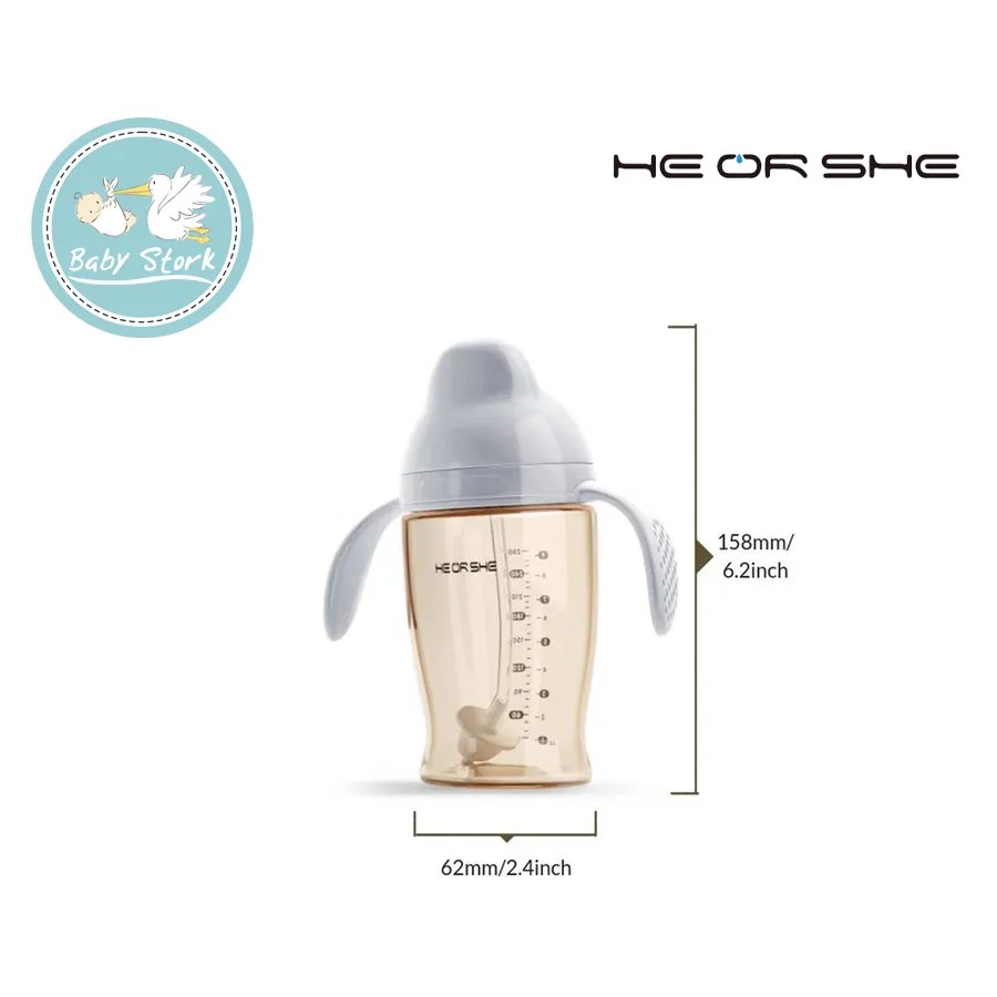He Or She Dentalcare Sippy Cup 9oz / 280ml Pink / Blue Baby Stork