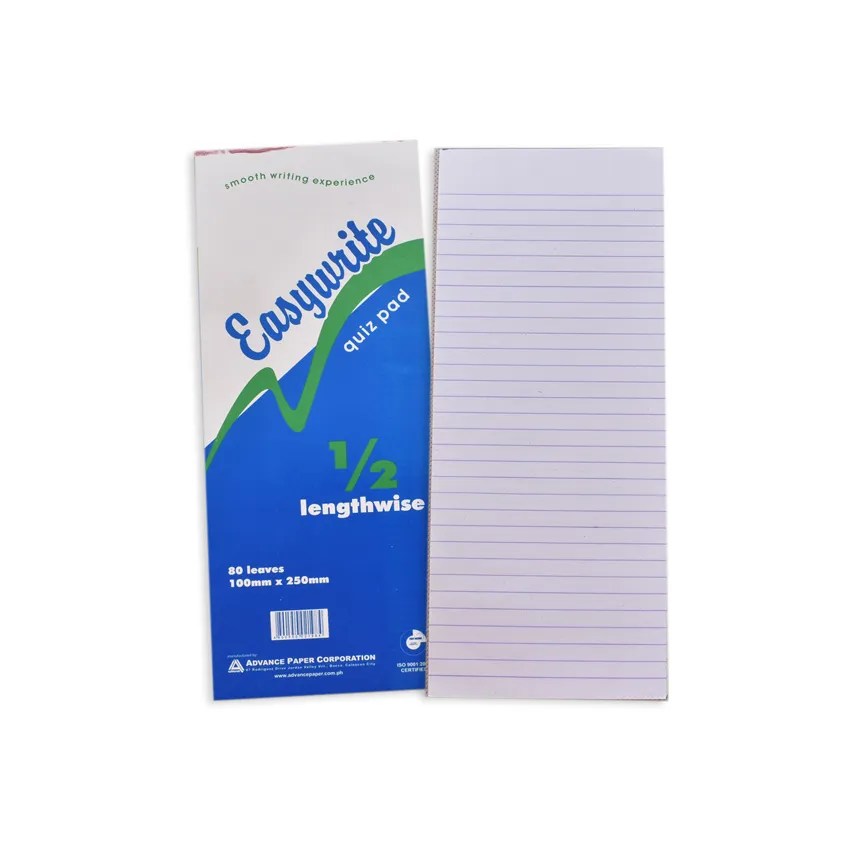 Easywrite Pad Paper 1/2 Lengthwise Citimart