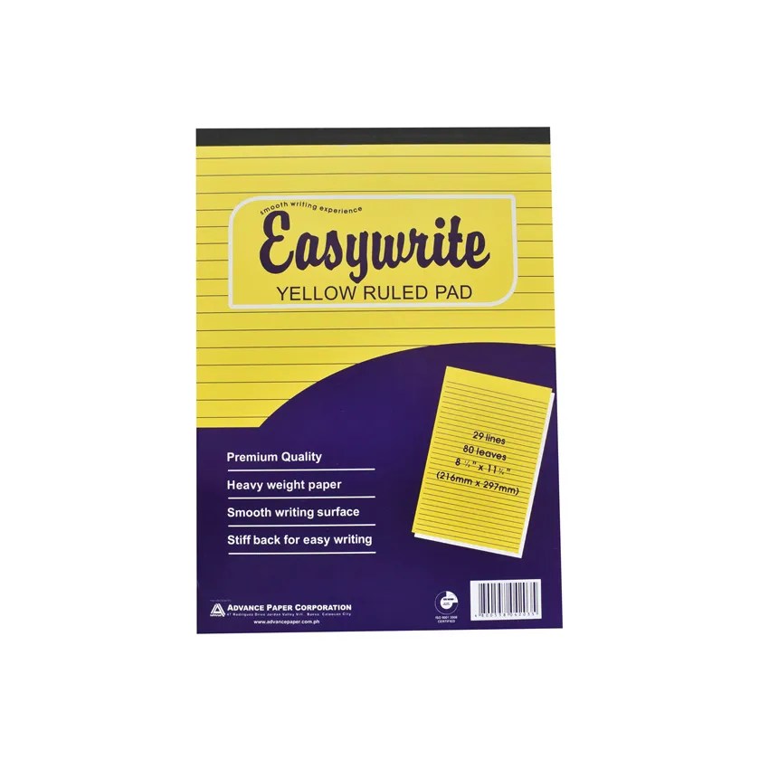 Easywrite Yellow Pad With Plastic Citimart