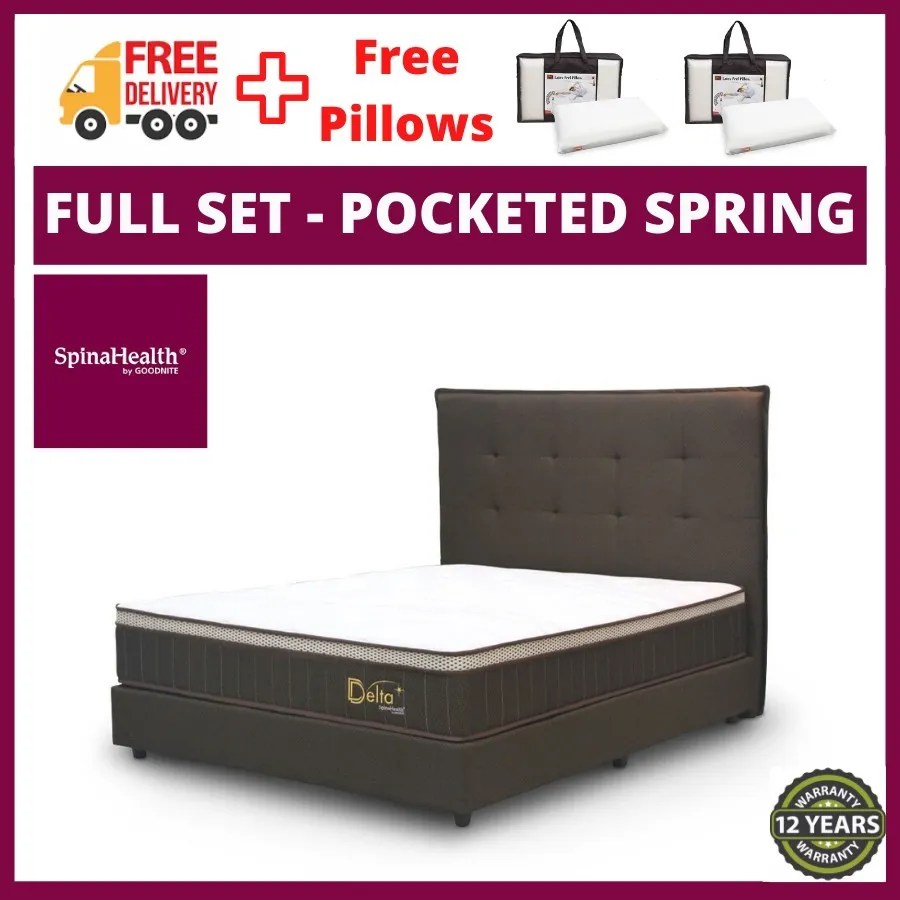FULL SET DELTA POCKETED SPRING DELTA MATTRESS + BED FRAME YCH Home