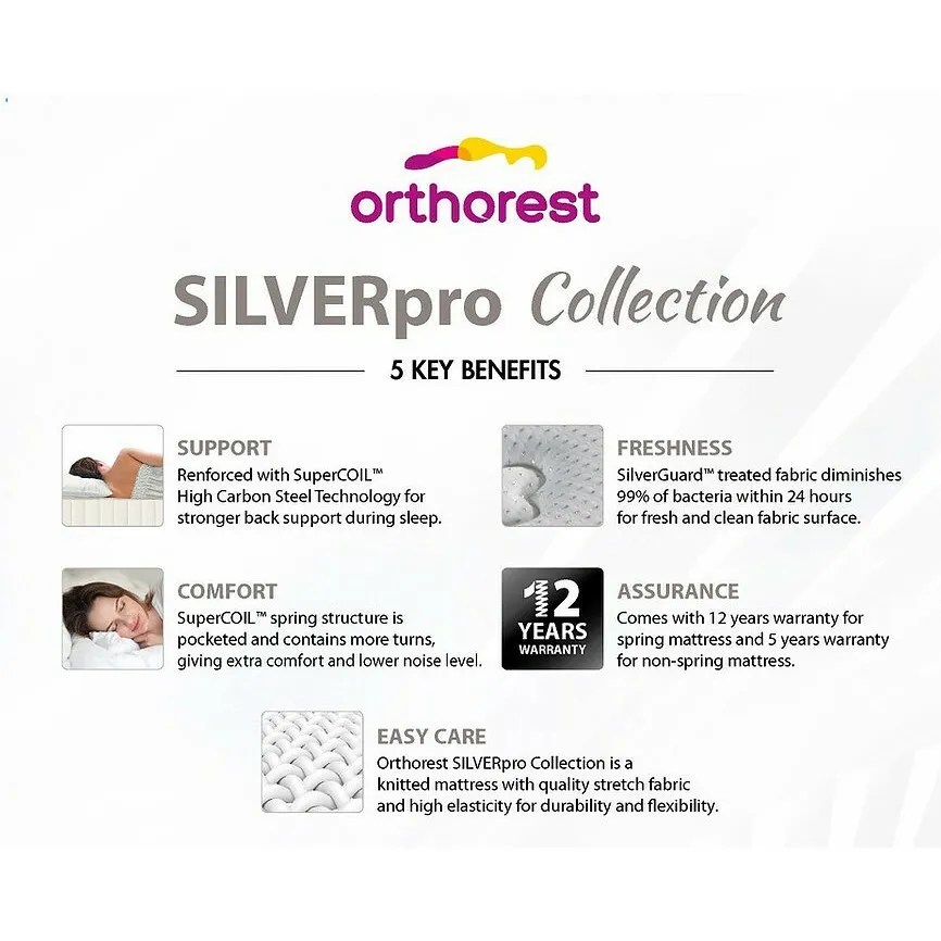 [FREE Pillow+FREE Delivery] Dunlopillo Orthorest 12" Inch SilverPro