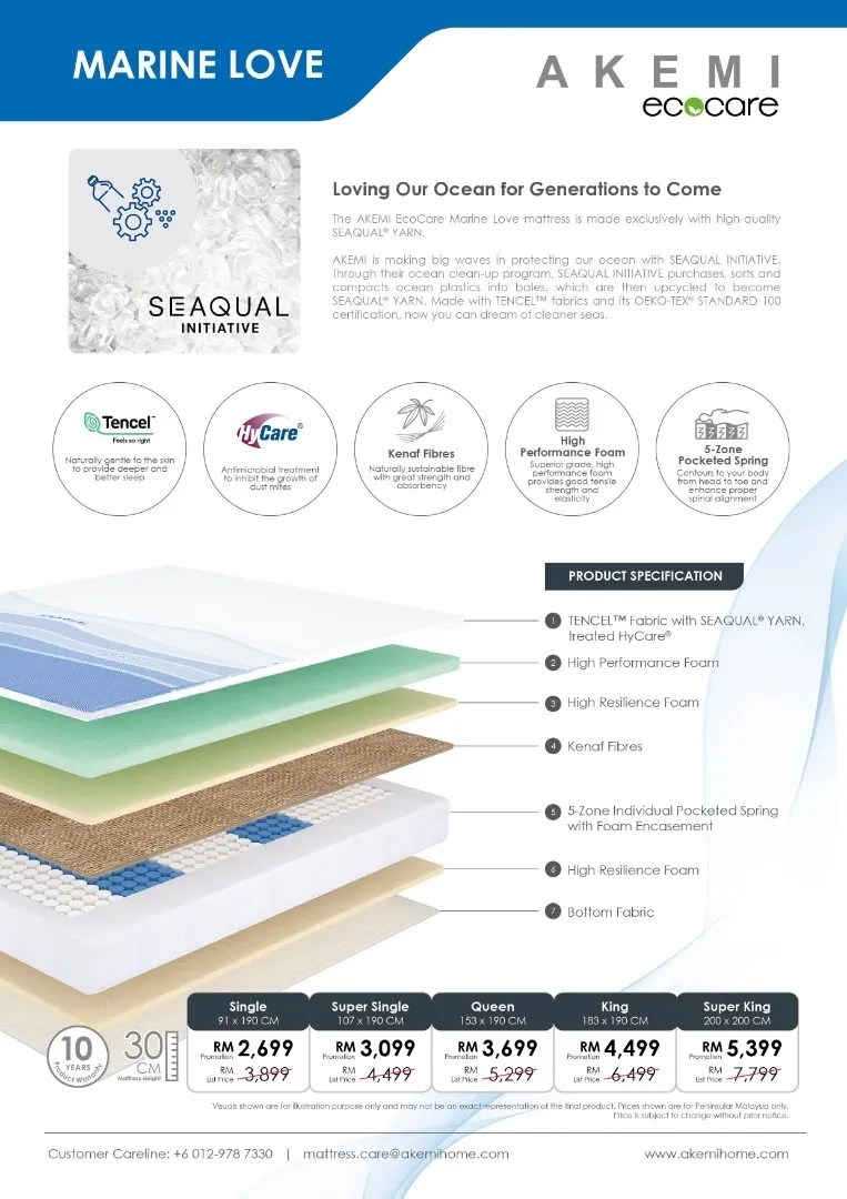 [FREE Pillow+FREE Delivery] AKEMI 12" Inch Marine Love SEAQUAL