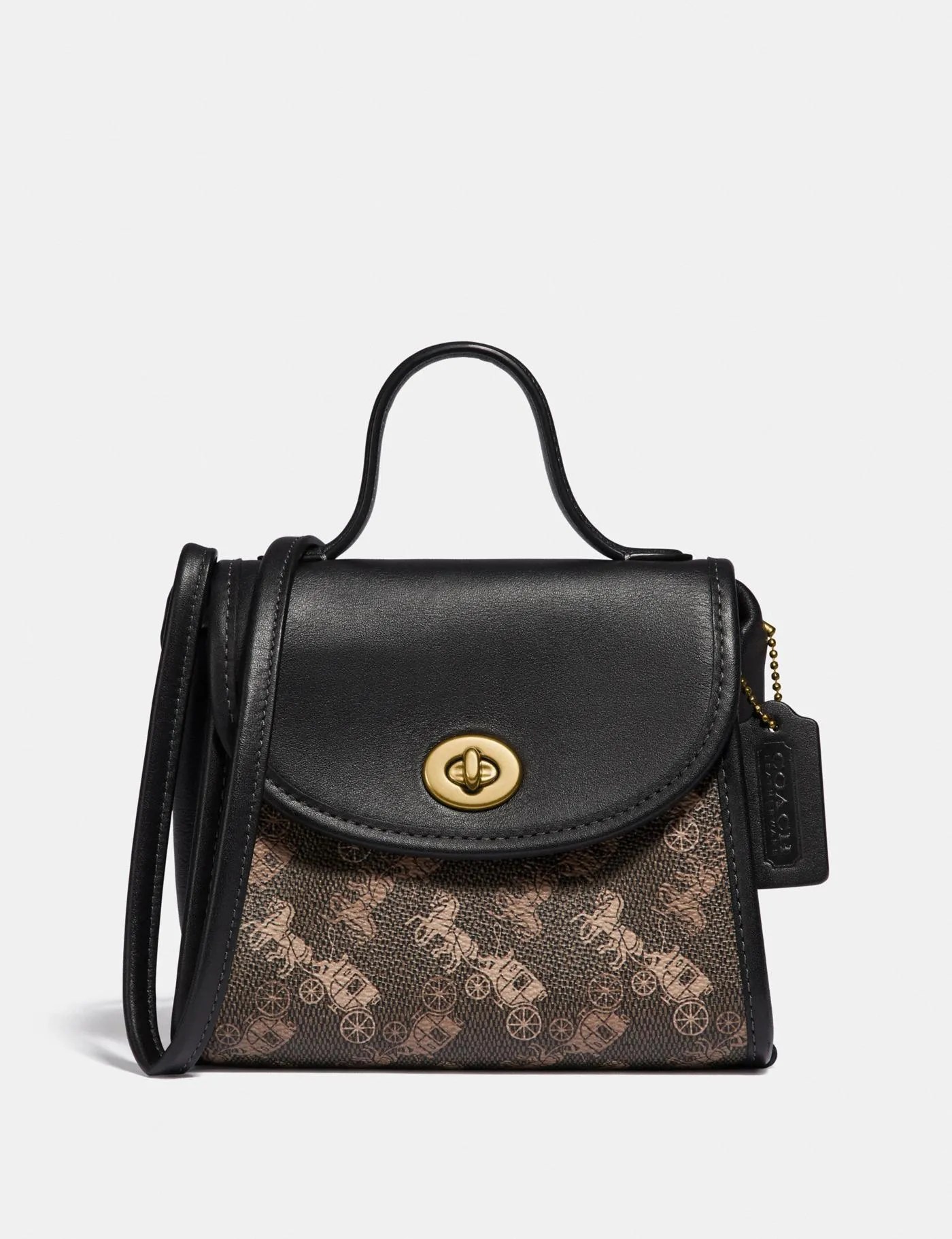 COACH Turnlock Top Handle With Horse And Carriage Print BB ASIA STORE