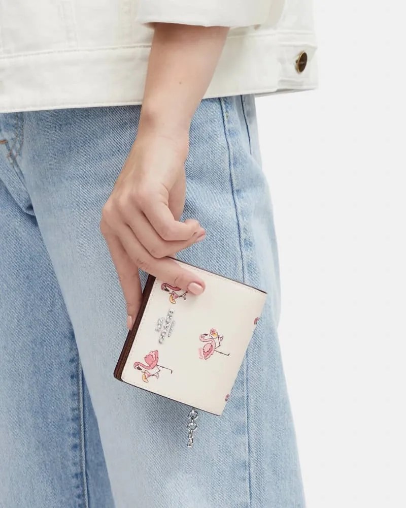 Coach Snap Wallet With Flamingo Print BB ASIA STORE