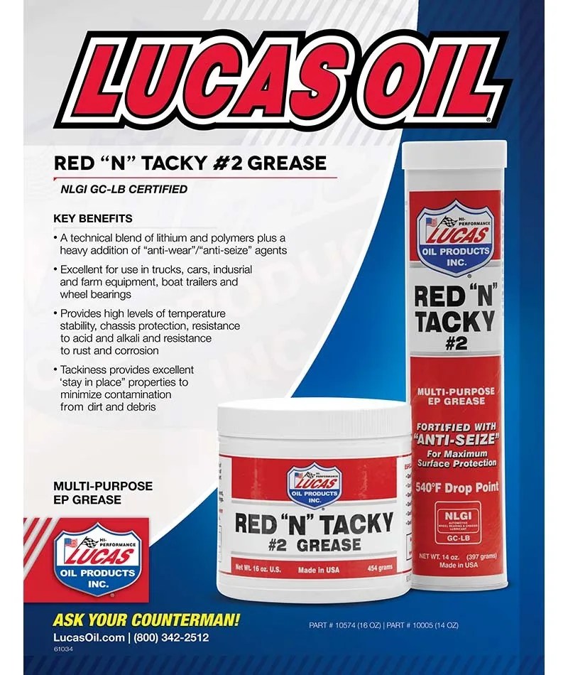 Lucas Red "N" Tacky Grease (16oz / 454 grams) Works Engineering Official Online Store
