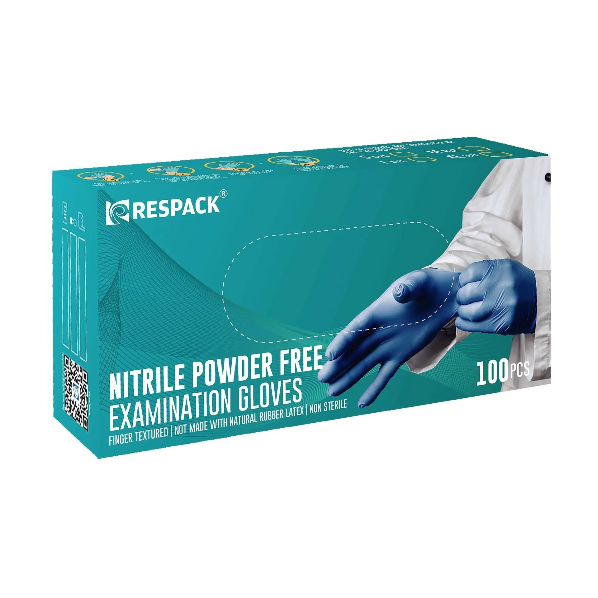 Nitrile Powder Free Examination Gloves Blue PackXpress.my by RESPACK
