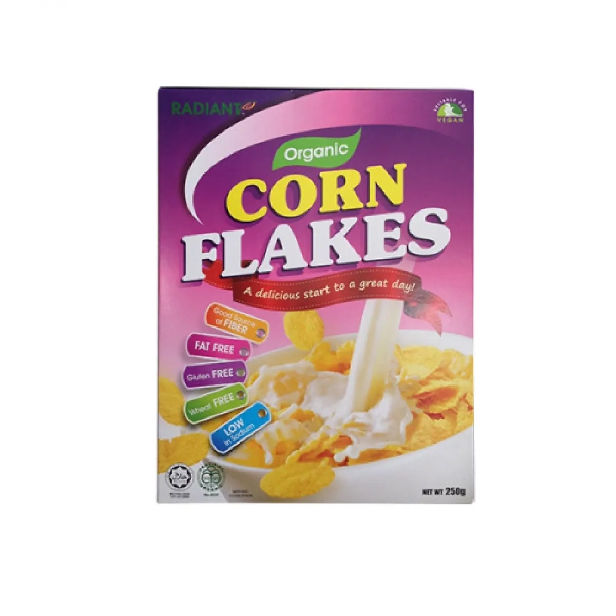 Radiant Organic Corn Flakes 250g Green Wellness Malaysia