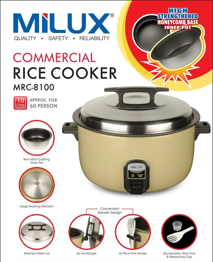 OT/RC09.5 MLX MRC8100 COMMERCIAL ELECTRIC RICE COOKER 10L (MECR8100