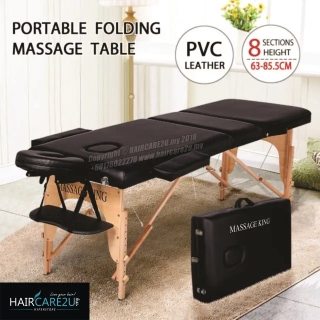 Massage King Portable Wooden Backrest Adjustable Folding Bed Table