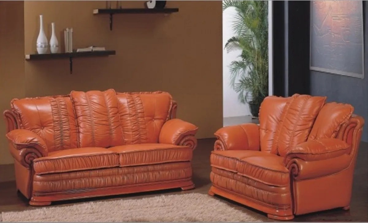 Sofa Set (1+2+3) (Full Leather) Model QOAWF046 Furnitures Malaysia