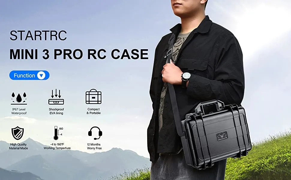 STARTRC Waterproof Hard Carrying Case for DJI Mini 3 Pro (Mini 3 Pro RC) Drones Kaki DJI