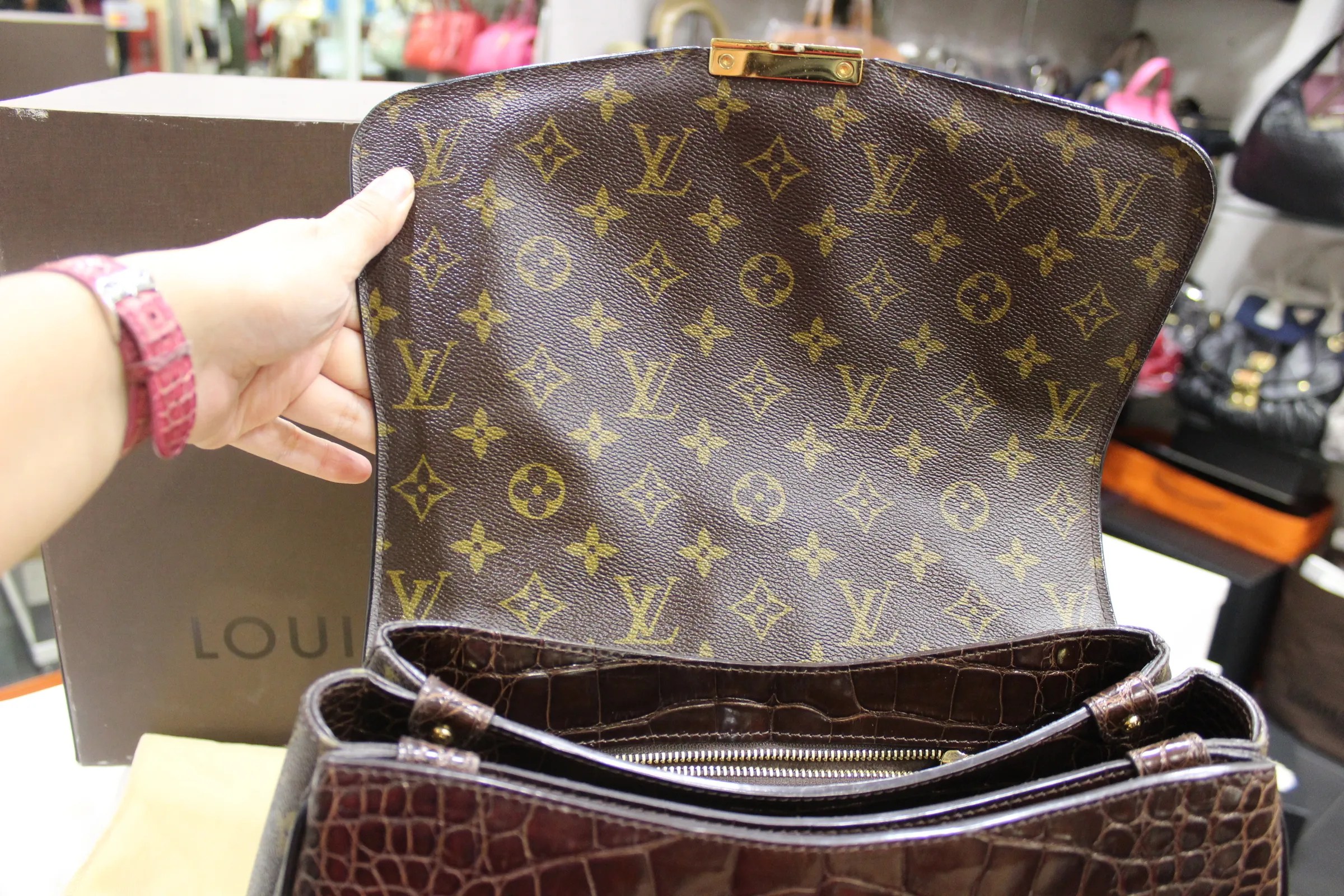 Louis Vuitton Limited Edition Monogramissime Python Alligator Bowling
