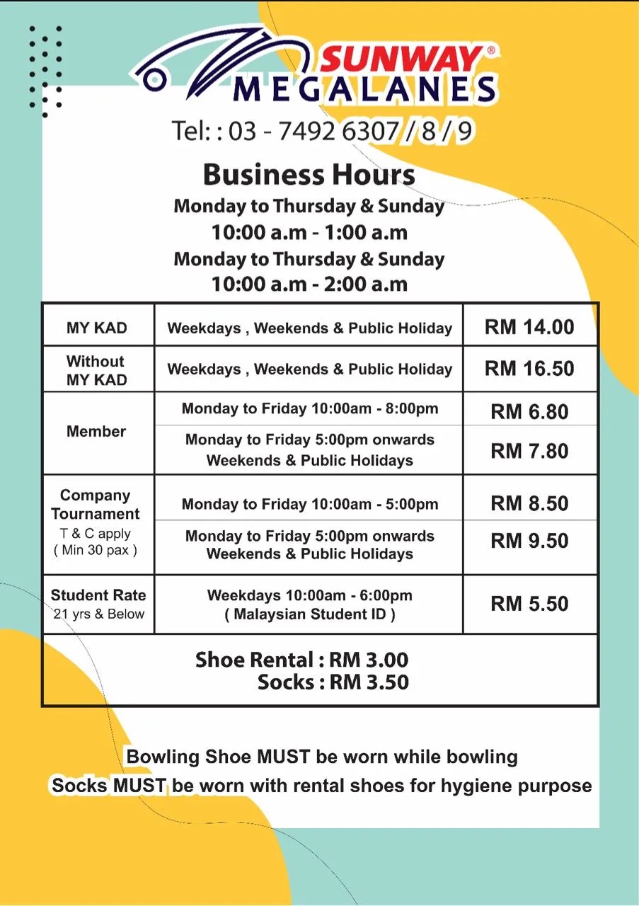 Bowling Rate Sunway Megalanes