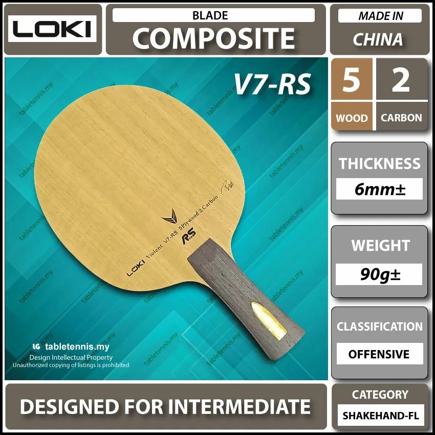 Loki Blade V7RS Table Tennis Carbon Blade Bat Racket Paddle Shakehand