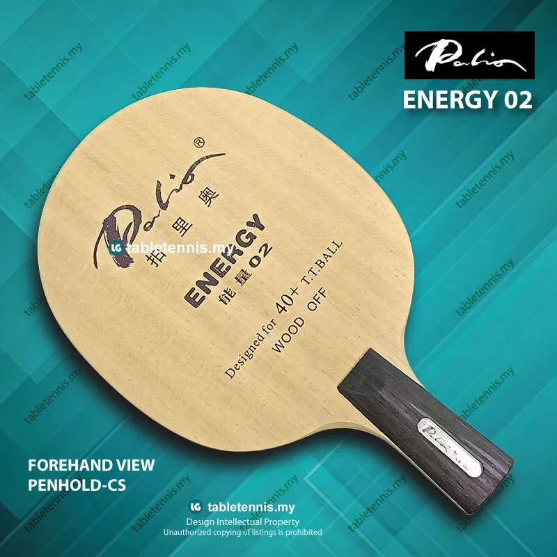 Palio Blade Energy 02 CS All Wood Table Tennis Blade Paddle Bat Ping