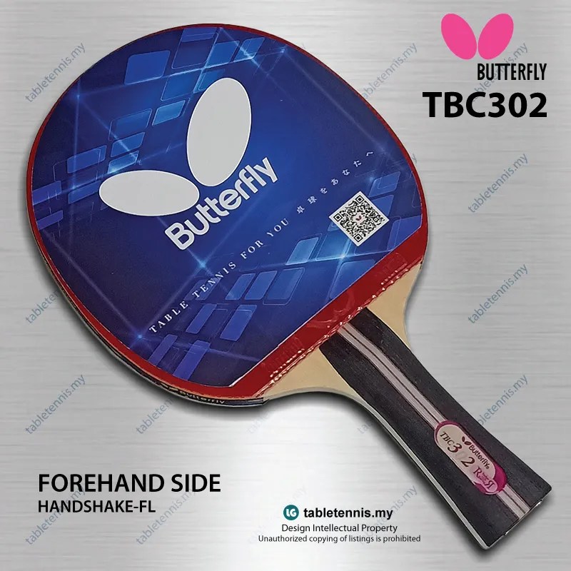 Butterfly TBC302 FL Preassembled Table Tennis Racket Ready Make Racket