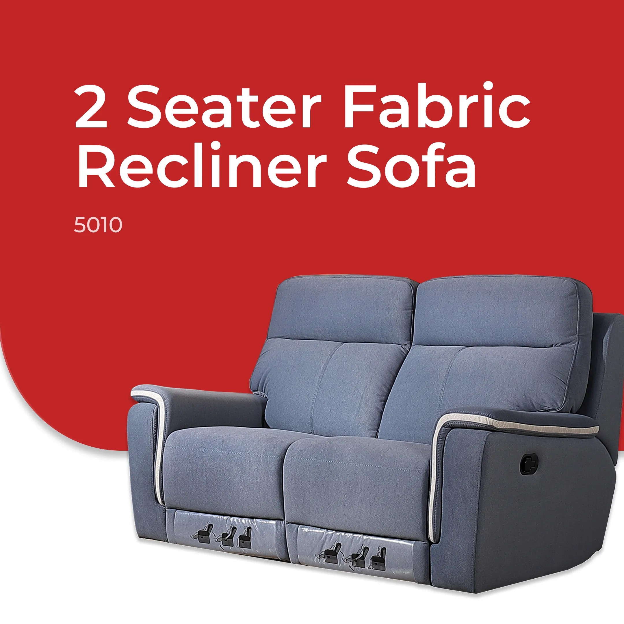 Goodnite Fabric Recliner Sofa (5010), 1 Seater Recliner/ 2 Seater