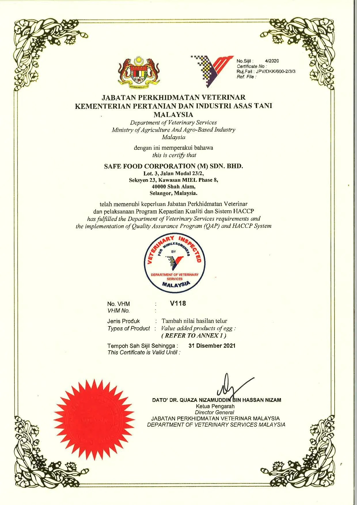Certifications Eggshipper by Safegg™ Malaysia's No.1 Online EGGstore