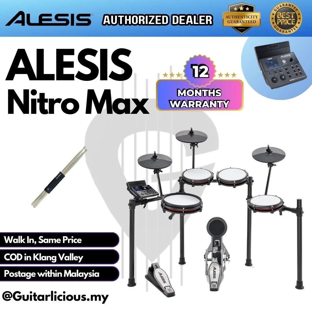 ALESIS Nitro Max Electronic / Digital Drum Set Kit for Beginner to Advance Level ( NitroMax
