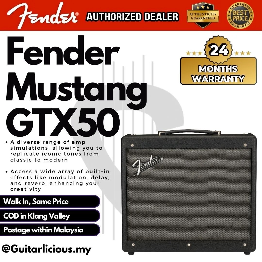 FENDER Mustang GTX50 Modelling Amps Guitar Combo Amplifier 50watts