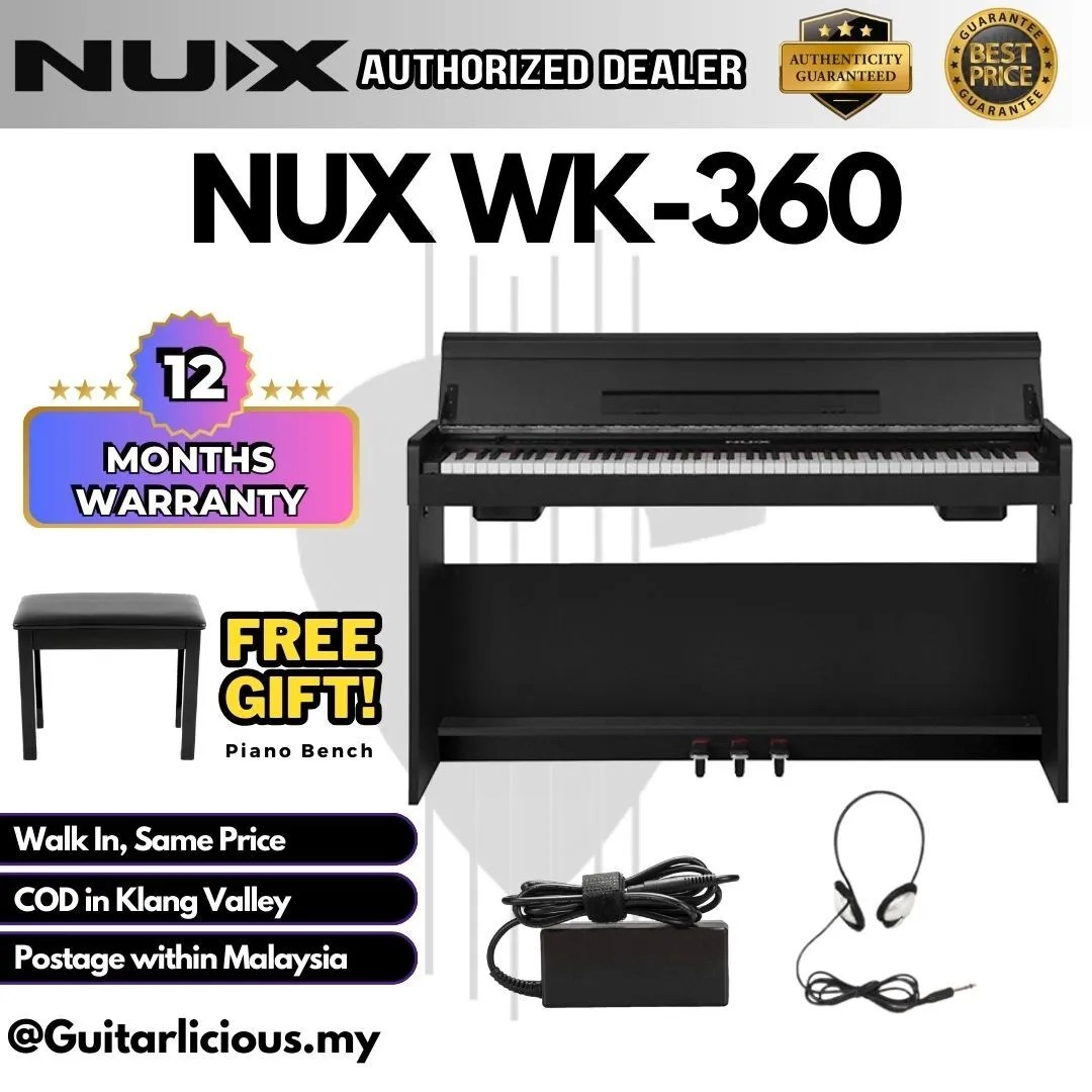NUX WK360 88 Key Digital Piano Full Weighted Keys Hammer Action Smart