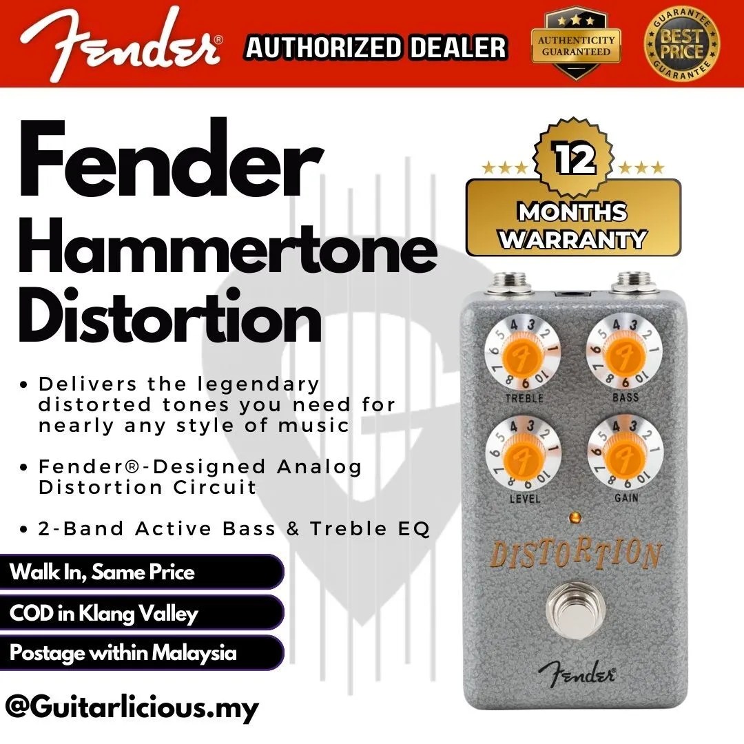 Fender Hammertone Distortion Guitar Effects Pedal ( Treble, Bass