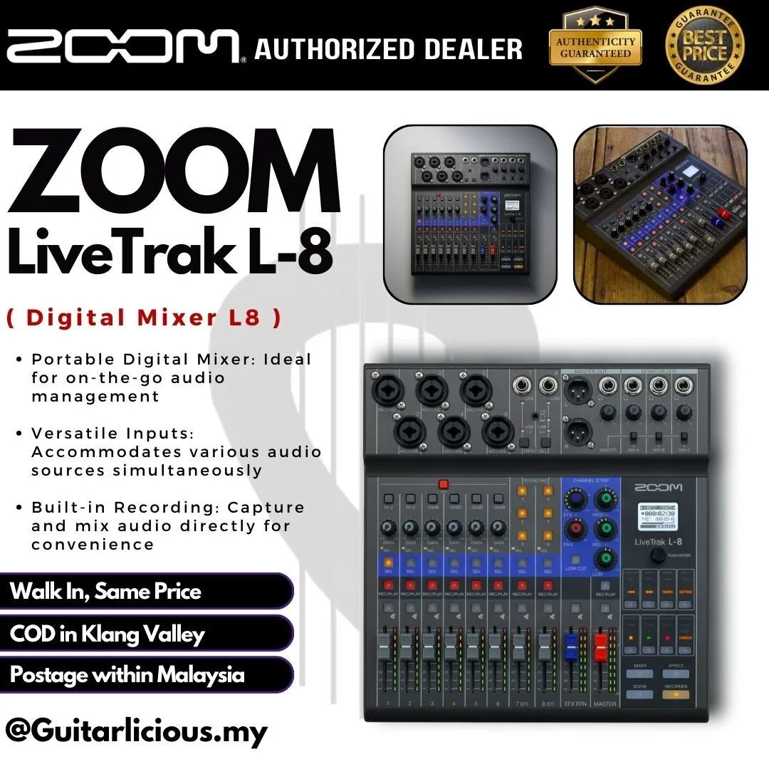 Zoom LiveTrak L8 8 Channel Digital Mixer with Interface ( L8 / L 8