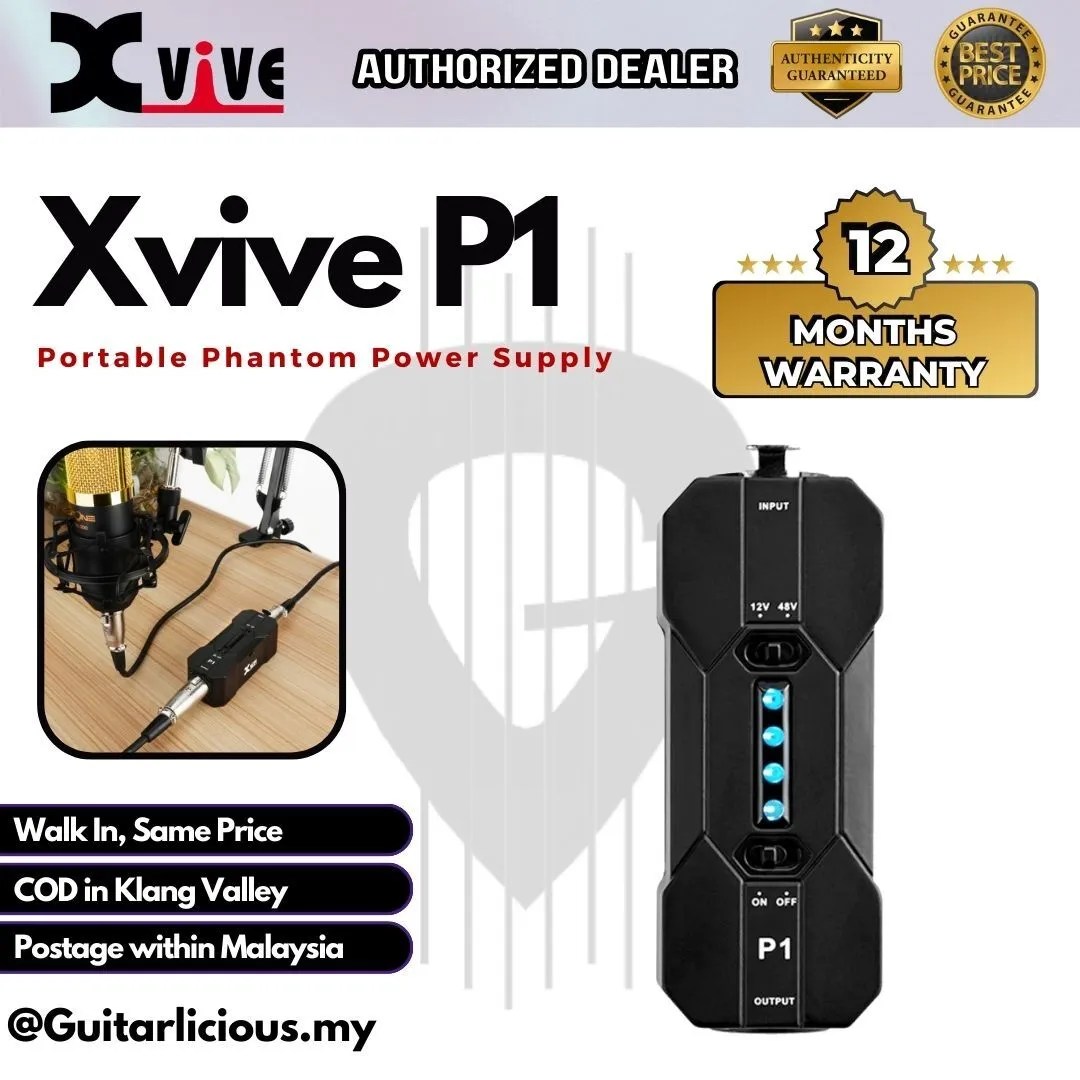 Xvive P1 Portable Phantom Power Supply ( P1 / P 1 ) GUITARLICIOUS.MY