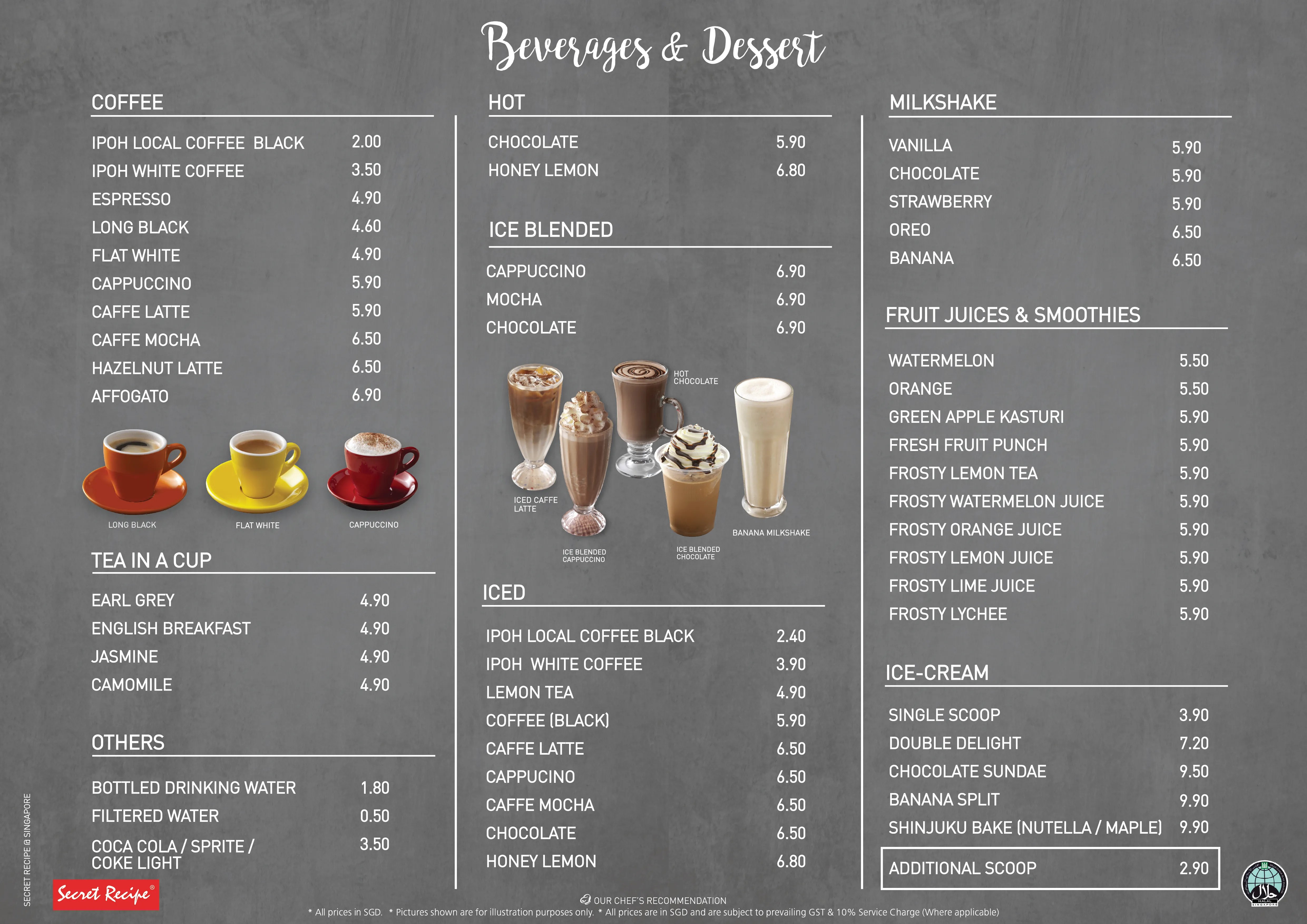 Secret Recipe Menu