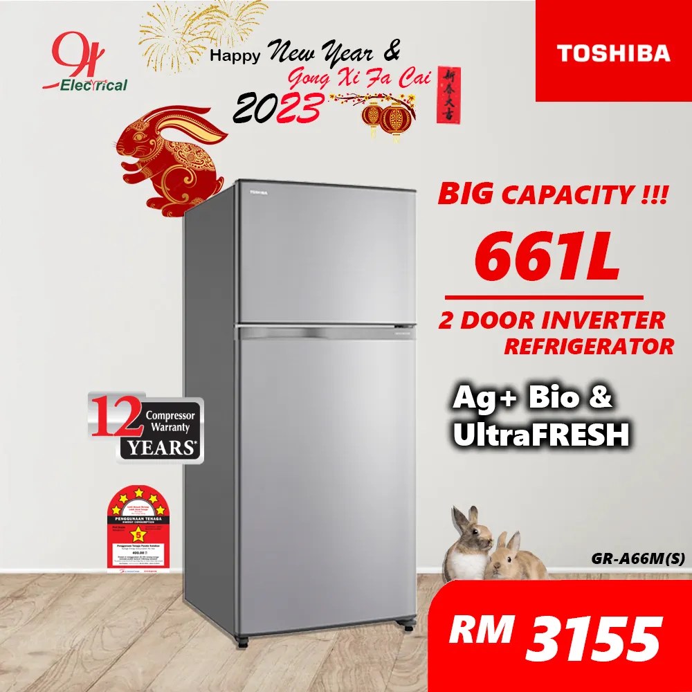 Toshiba 661L 2 Door Inverter Fridge (GRA66M(S) 91 Electrical