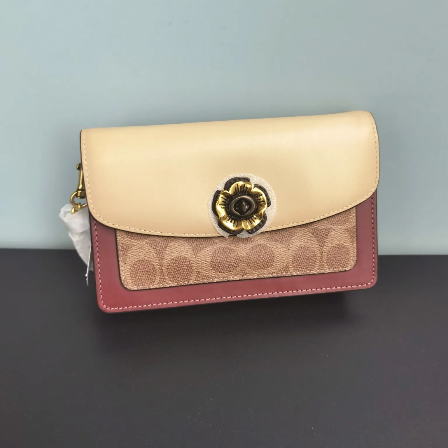 Coach Parker Crossbody In Colorblock Signature Canvas Ceci Bag Panda